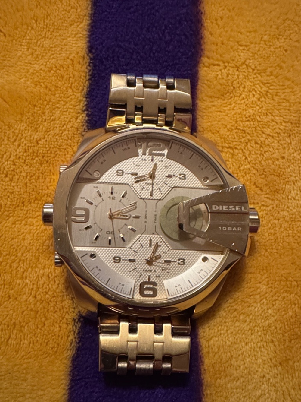 Used Diesel Gold Tone Multi-Dial Men's Watch